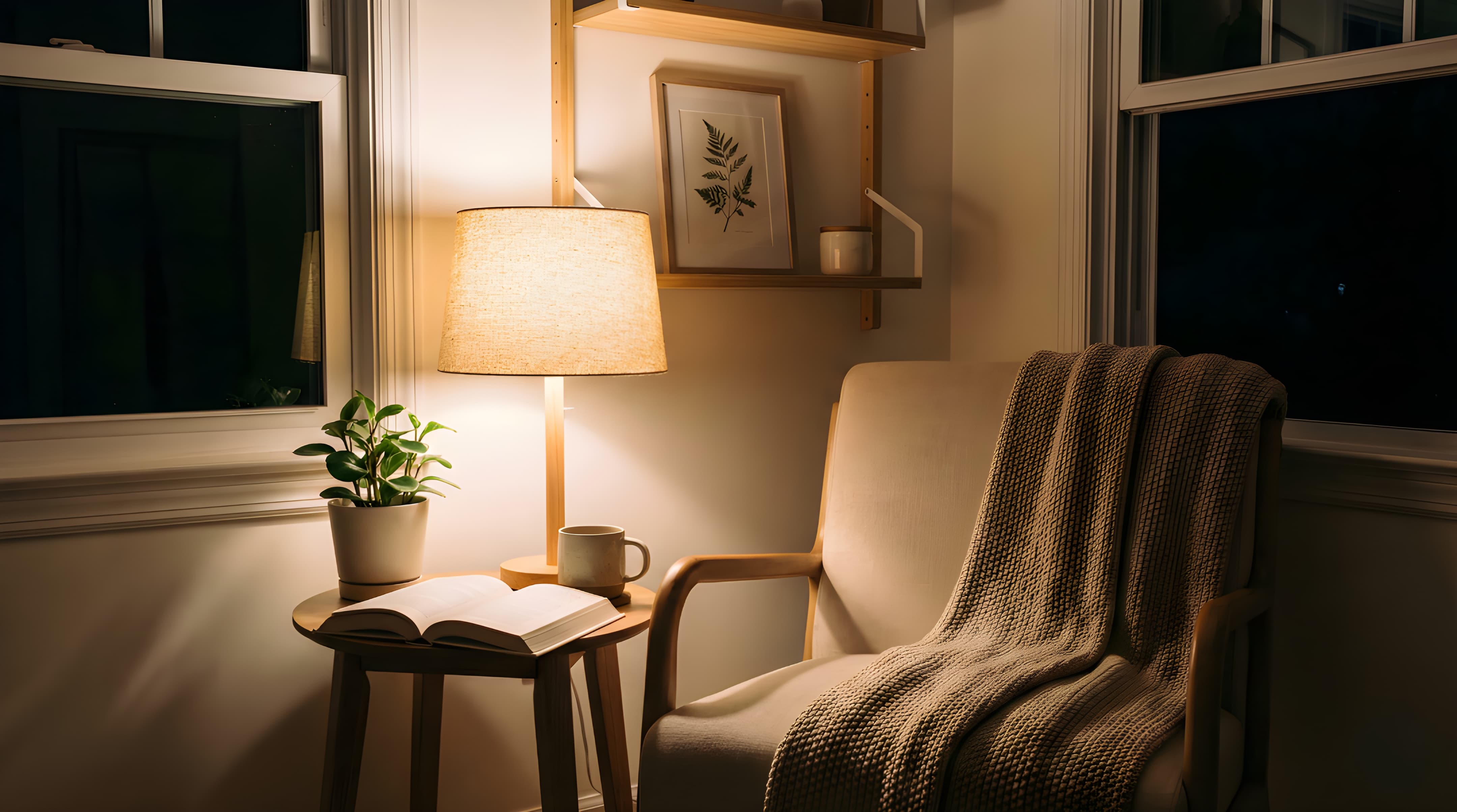 Low-light reading before bed as a calming alternative to screens